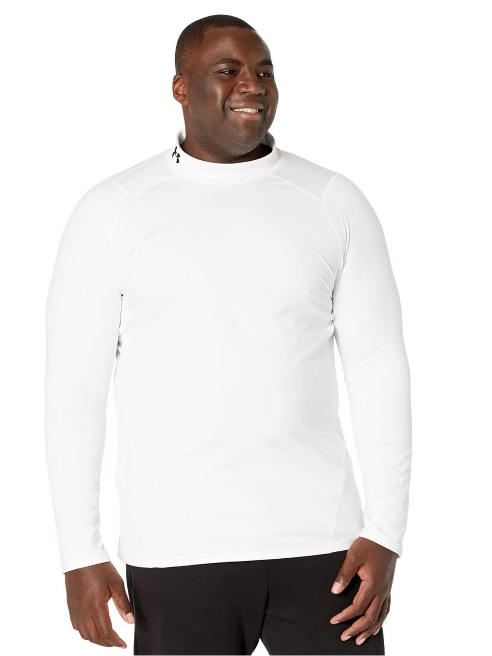 NWT Under Armour ColdGear Armour Fitted Mock Neck‎ Shirt White Long Sleeve -XL